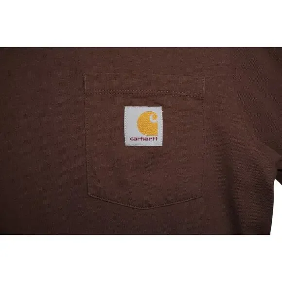 Carhartt Youth Brown Long Sleeve Pocket Tee – Dog Duck Hunt Graphic Back Size M - Picture 2 of 7